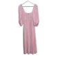Billabong Pink Floral Swept Away Midi Dress Balloon Sleeves Small