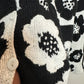 Vintage 90s Talbots Black and White Floral Color Block Cardigan Sweater Hand Knit Medium