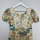 Vintage 70s Oops California Floral Maxi Dress Lace Up Prairie Cottage Medium