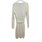 Ralph Lauren Black Label Cable Knit Cardigan Sweater Long Tie Front Silk Linen Large