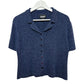 Vintage Designers Originals Collard Cardigan Sweater Top Cropped Navy Blue XL