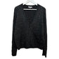Madewell Donegal Wrap Front Pullover Sweater in Coziest Yarn Charcoal Gray Large