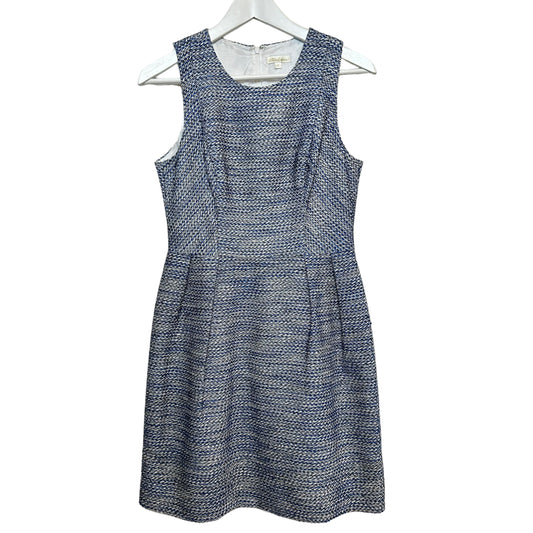 Shoshanna Blue Bell Tweed Dress Sleeveless Blue White Fit and Flare 6