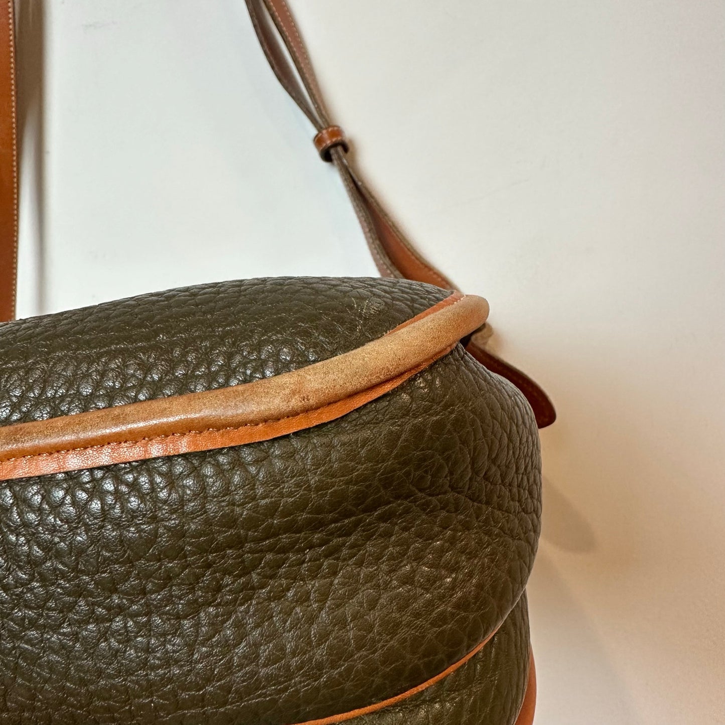 Vintage Dooney and Bourke Horseshoe Bag Crossbody Green All Weather Leather