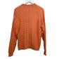 Vintage Greenwich Cable Knit Sweater Orange Sherbet Chunky Cotton Large