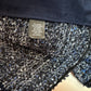 St. John Tweed Blazer Evening Jacket Blue Black Stand Collar Patch Pockets 8