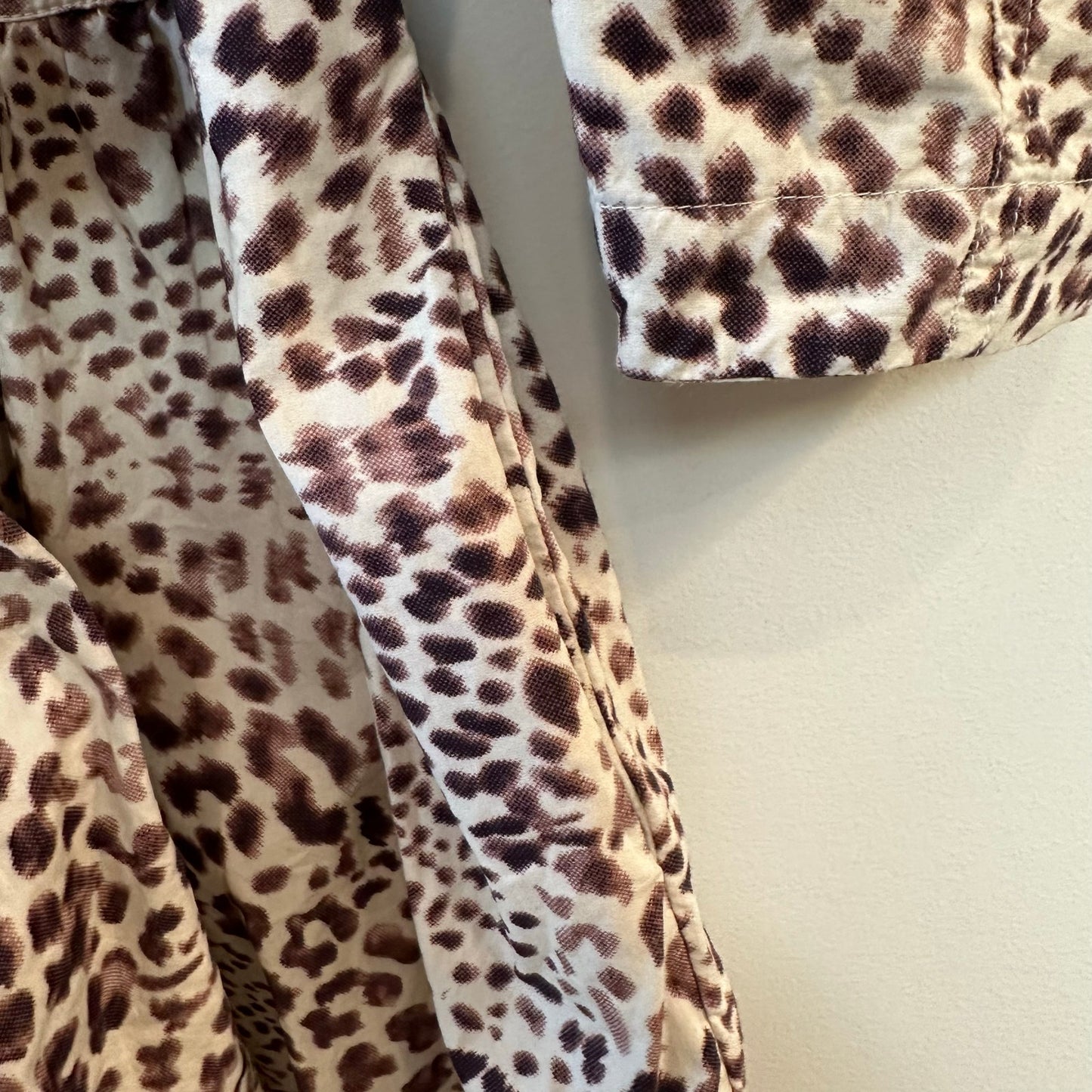 Sea New York Calla Belted Tunic Dress Mini Cheetah Leopard Long Sleeve Brown 4