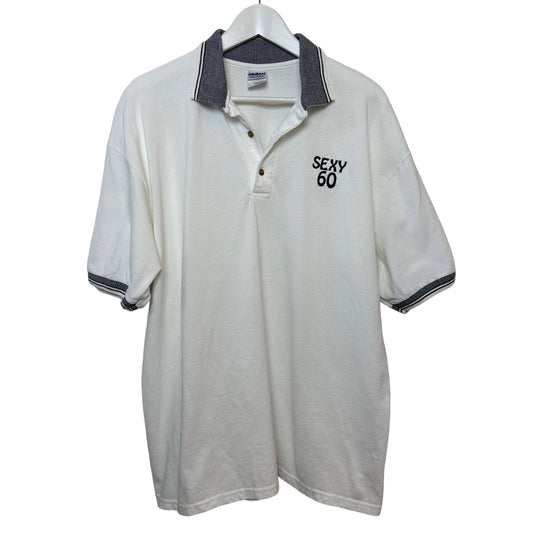"Sexy 60" Funky Polo Shirt with Embroidery Gildan Cotton Large