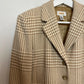 Vintage Talbots Blazer Tan Tweed Cashmere Wool Angora Cropped Plaid 12P