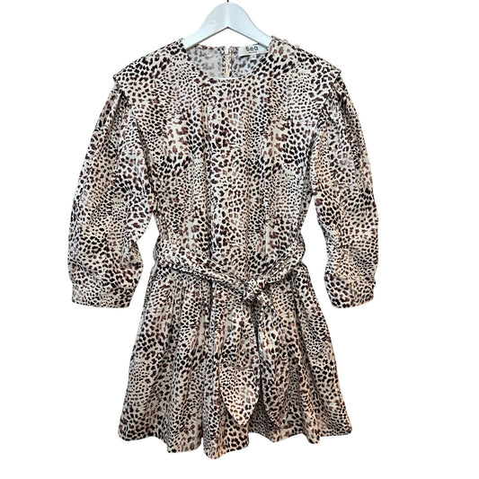 Sea New York Calla Belted Tunic Dress Mini Cheetah Leopard Long Sleeve Brown 4