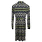 Y2K Tory Burch Silk Shirt Dress Aztec Geometric Patterned Belted XS