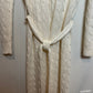 Ralph Lauren Black Label Cable Knit Cardigan Sweater Long Tie Front Silk Linen Large