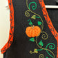 Halloween Pumpkin Sweater Vest Studio Treat Embroidered Black Orange Medium