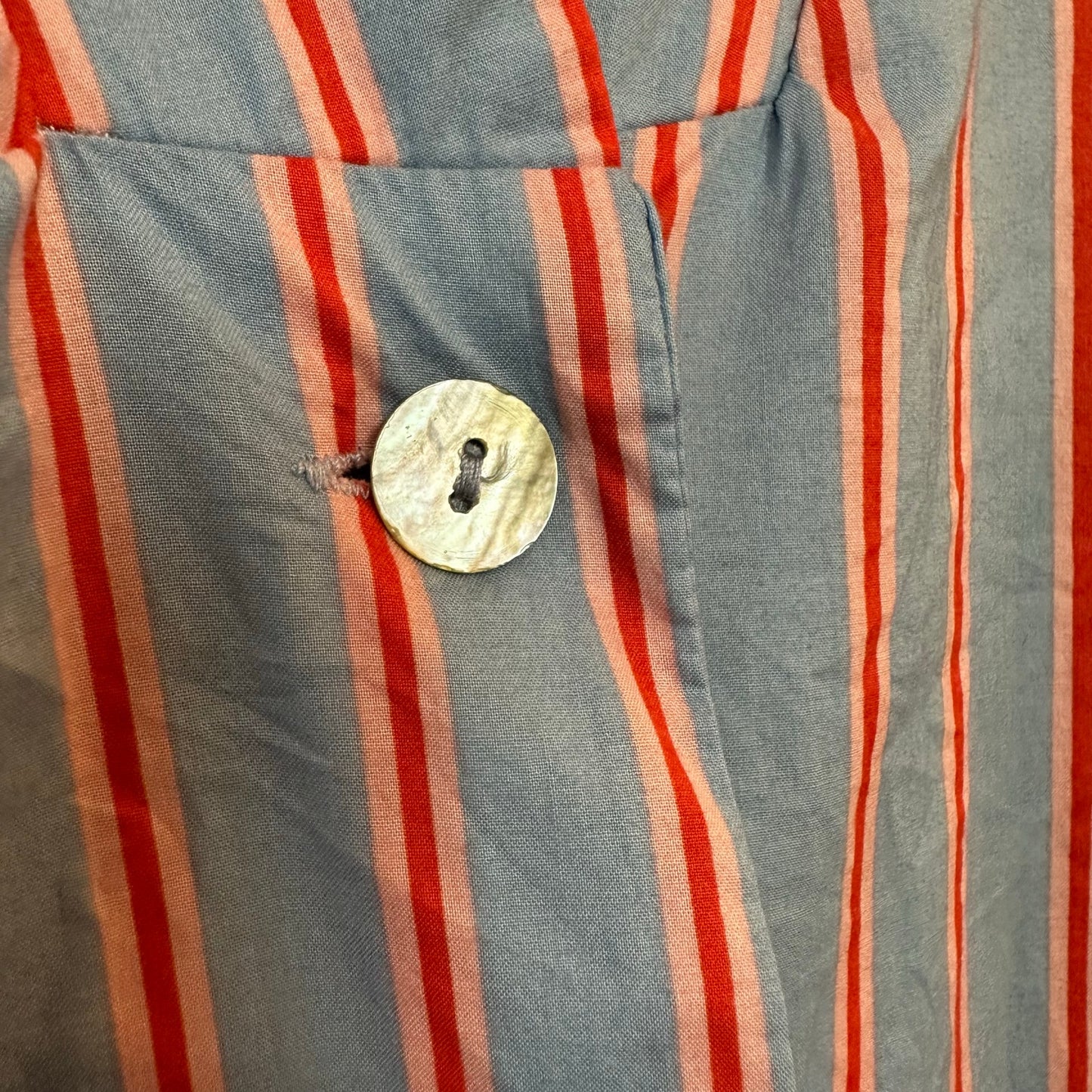 Tuckernuck Pomander Place Striped Lara Dress Shirt Midi Blue Red Cotton Small