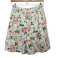 Vintage 80s 90s Leslie Fay Sport High Rise Floral Trouser Long Shorts Cotton Linen 8