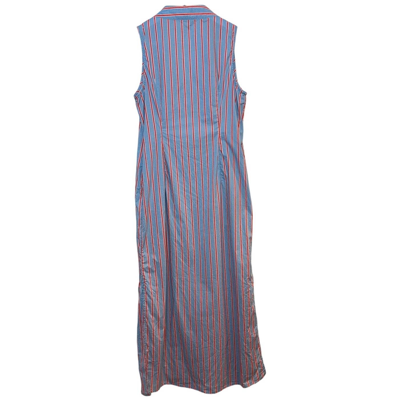 Tuckernuck Pomander Place Striped Lara Dress Shirt Midi Blue Red Cotton Small