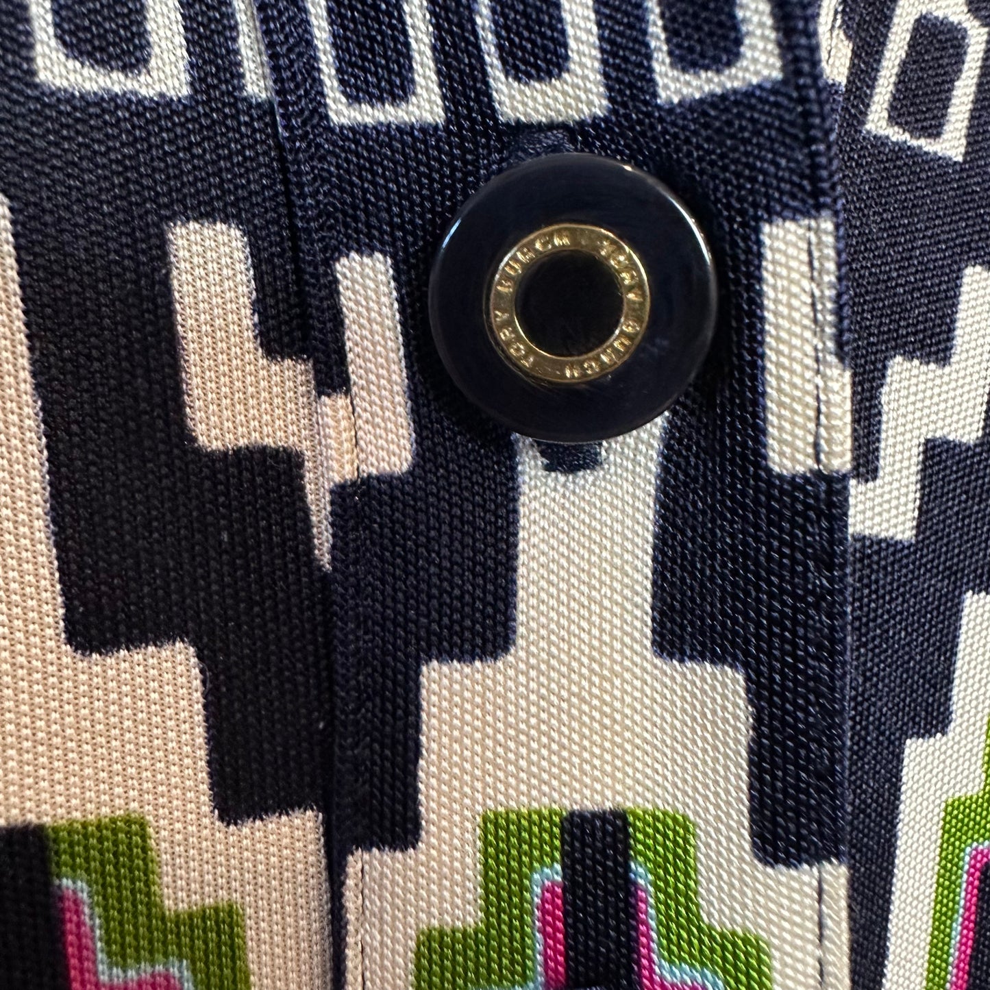 Y2K Tory Burch Silk Shirt Dress Aztec Geometric Patterned Belted XS
