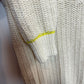 Cabi Croquet Pullover Chunky Knit Sweater Cream Low V-Neckline Preppy Medium