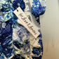 NWT For Love & Lemons Hyacinth Drawstring Mini Dress Blue White Floral XS