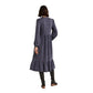 Boden Buttoned Jersey Floral Navy Midi Long Sleeve Dress 2