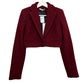 New with Tags LaQuan Smith Wool Cropped Blazer Maroon Oxblood Red Medium