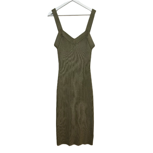 Nation LTD Los Angeles Caresse Dress Knit Sweater Midi Bodycon Sleeveless Green Medium