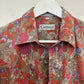 Vintage 80s 90s Cattani Uomo Short Sleeve Button Down Collared Shirt Abstract Floral Pattern Cotton