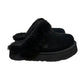 Ugg Disquette Slippers Platform Slip On Sheepskin Suede Black 8