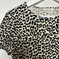 Vintage 90s Y2K Body Action Design Velvet Baby Tee Black and White Leopard Print Short Sleeve Medium