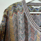 Vintage 90s Casalana Grandpa Sweater Chunky Knit Rainbow Chevron V Neck Medium