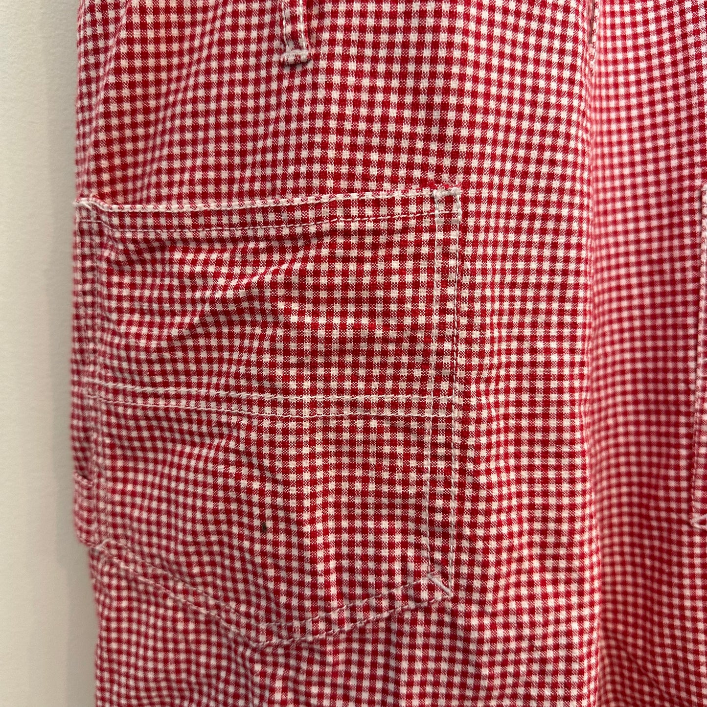 Vintage 90s No Boundaries Red Gingham Overall Shortalls Small