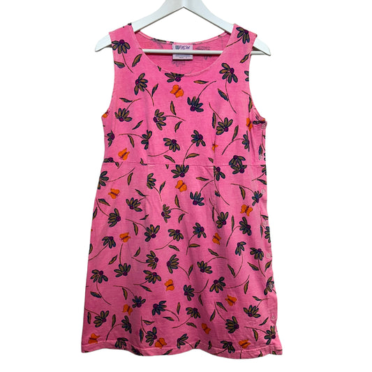 Vintage Fresh Produce Pink Dress Floral Butterfly Cotton Made in the USA Small