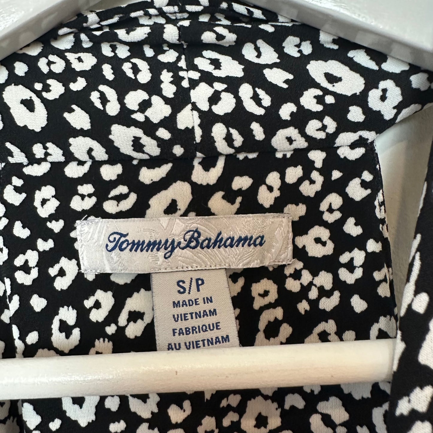 Tommy Bahama Sandy Sports Short Leopard Dress Black White Sleeveless Small