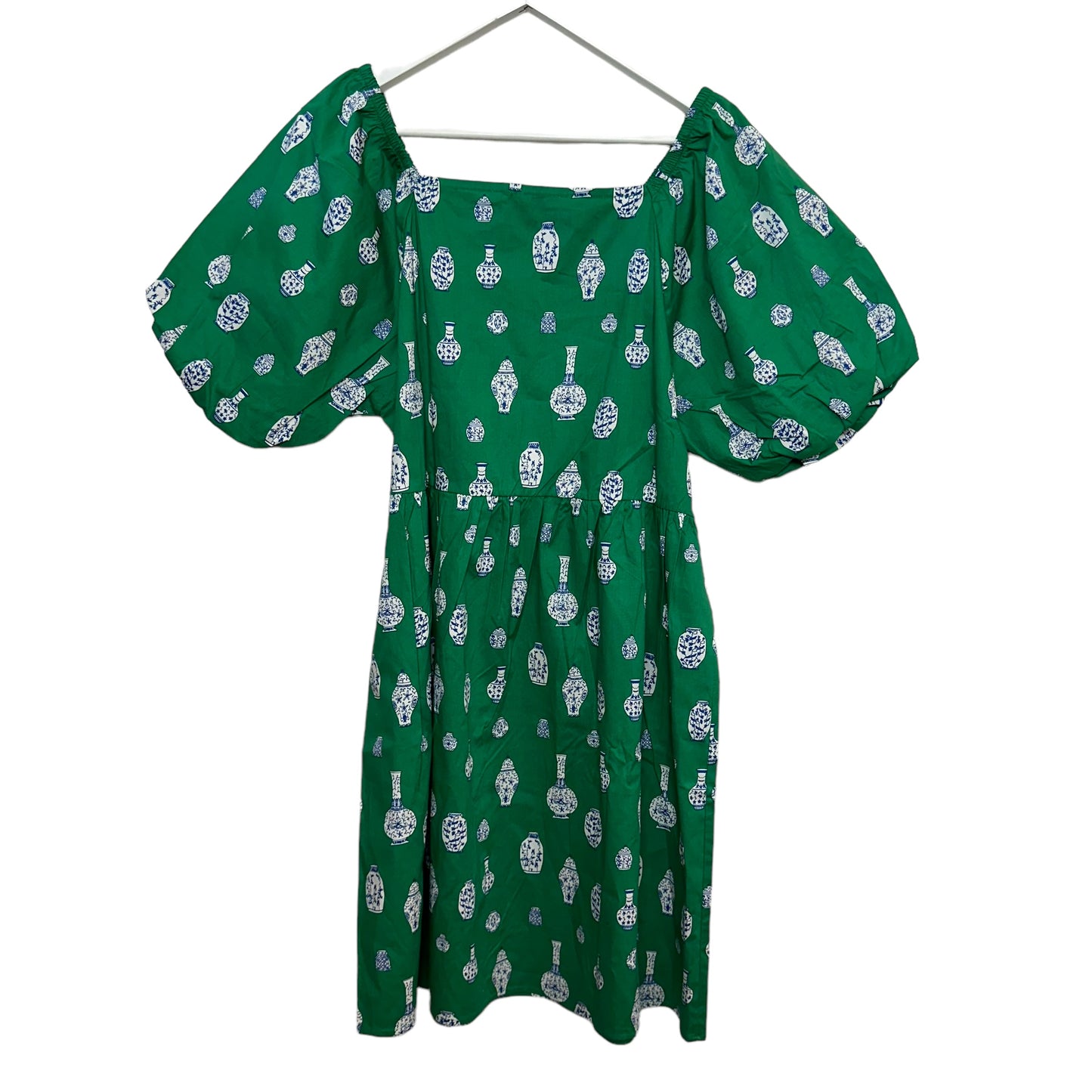 New with Tags Michelle Mcdowell Ginger Jar Iris Dress Green Blue Large