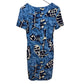 Vintage 90s My Michelle Mini Dress Blue Abstract Print Short Sleeves 9/10