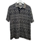 Vintage 90s Haley Polo Shirt Golf Geometric Patterned Black Collared Medium