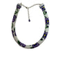 Beaded Pansies Necklace Purple Flowers Crochet Beaded