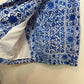 Ann Taylor Tile Wrap Pencil Skirt Blue White Midi 2 Petite