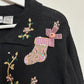 Vintage B.P. Design Christmas Collared Cardigan Sweater with Pink Pastel Stockings Small