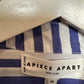 Apiece Apart Oversized Button Down Shirt Tan and Blue Stripes Color Block XS