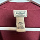 L.L. Bean Chunky Knit Grandpa Cardigan Sweater Maroon Cotton Large Tall
