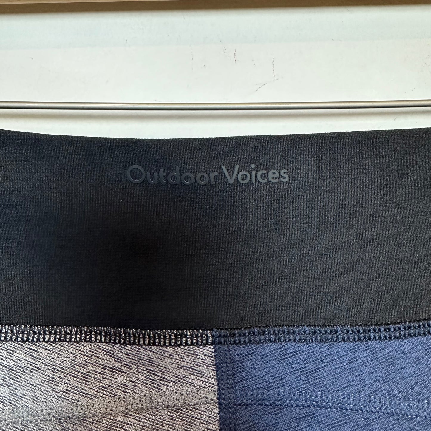 Outdoor Voices Warmup 5" Short Color Block Blue, Black, Gray Bike Shorts Small