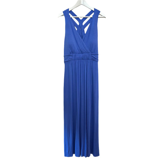 NWT Soma Soft Jersey Cross Back Maxi Bra Dress Blue Sleeveless Lounge Large