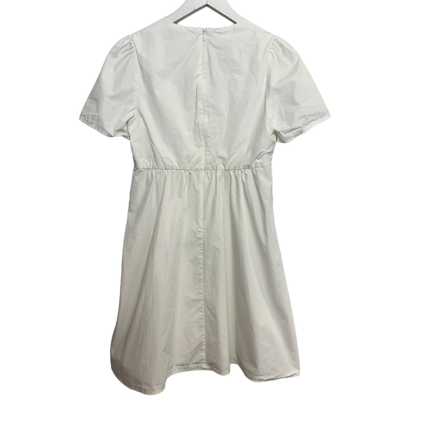 Madewell Tie Front Mini Dress Short Sleeve White Poplin Cotton 2