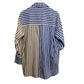 Apiece Apart Oversized Button Down Shirt Tan and Blue Stripes Color Block XS