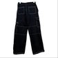 Rachel Paige Cargo Pants Black Wide Leg High Rise Cropped Y2K 2000s XS