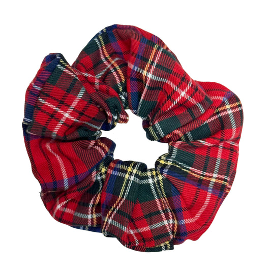 Handmade Red Tartan Plaid Scrunchie