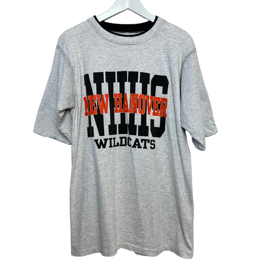 Vintage New Hanover High School Wildcats Double Layered T-Shirt Gray