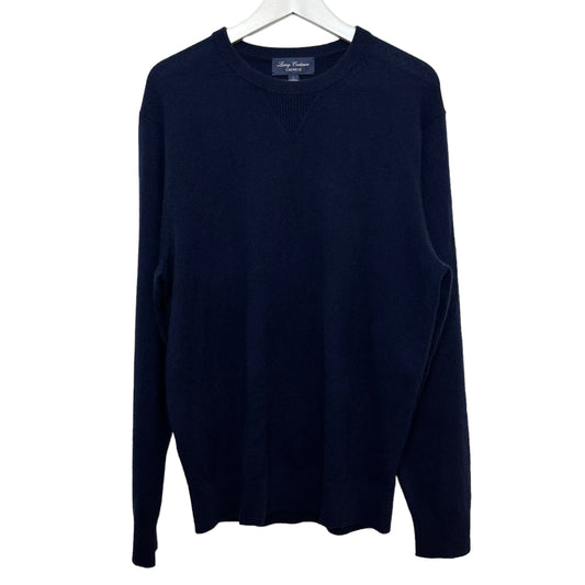 Cremieux Luxury Cashmere Sweater Crew Neck Navy Blue Pullover Large