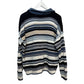 Vintage 90s Express Tricot Collared Sweater Pullover Striped Chunky Knit Large